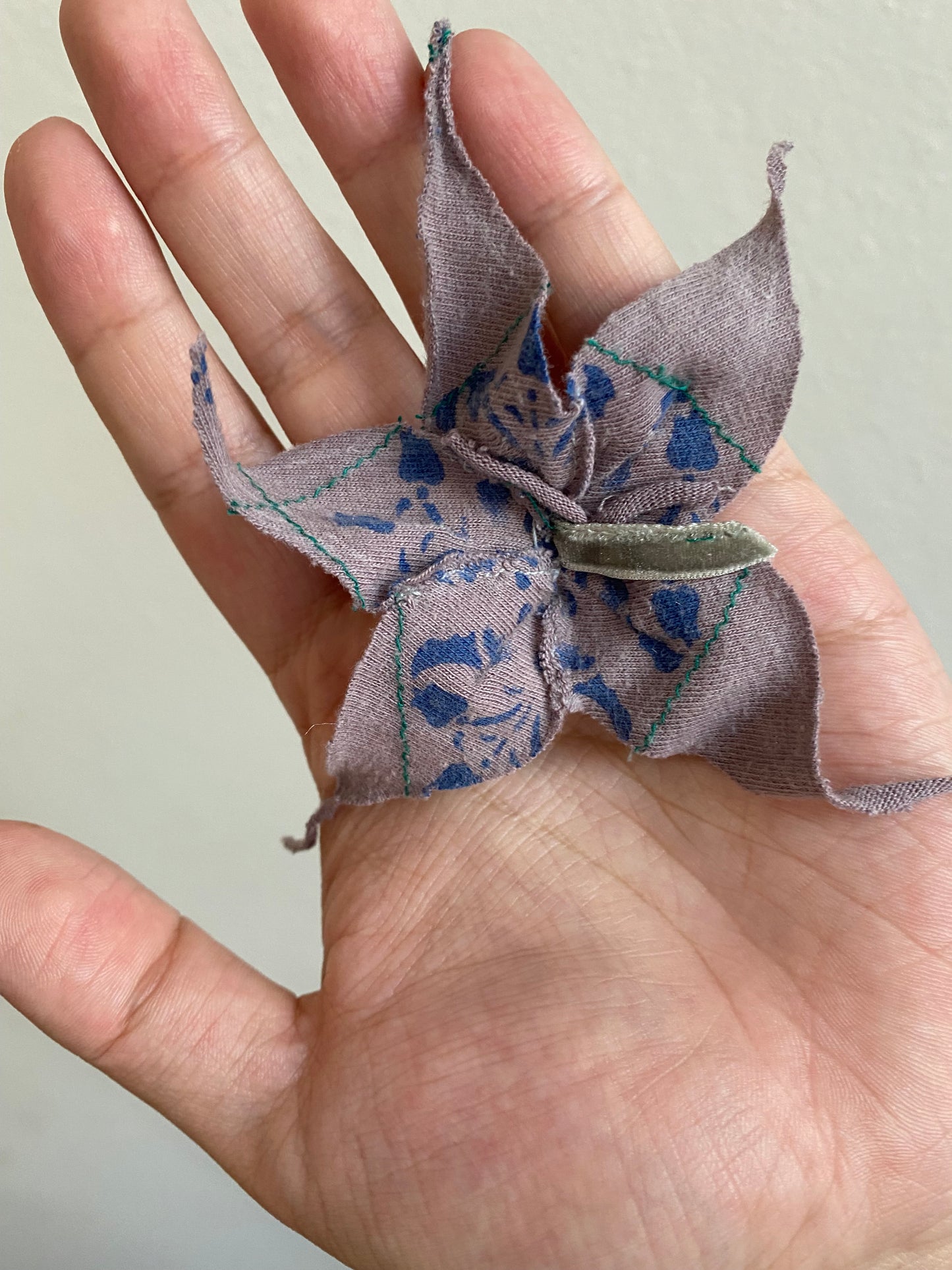 FLORAL JERSEY BRA WITH VELVET ACCENTS