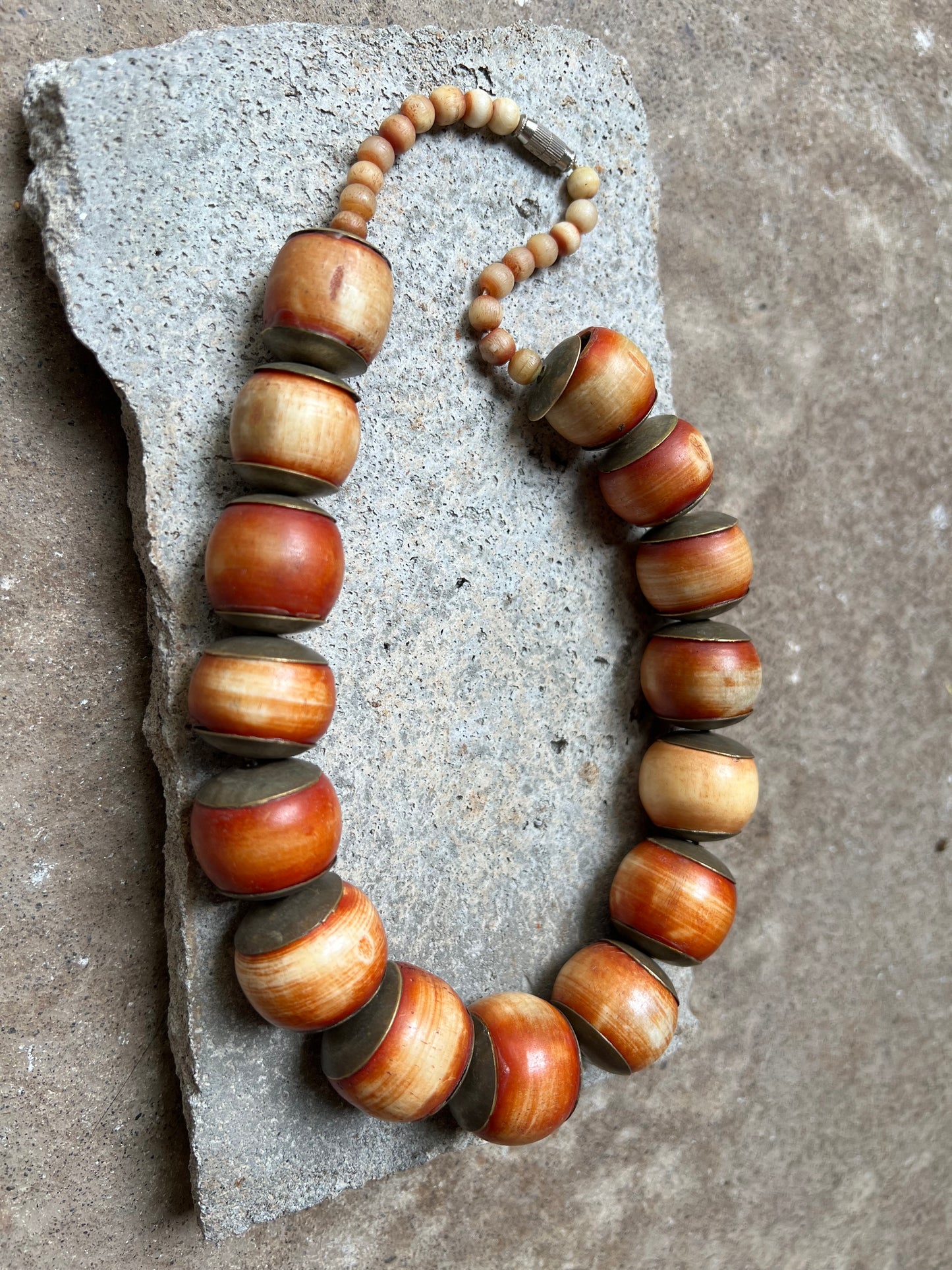 METAL AND BONE NECKLACE