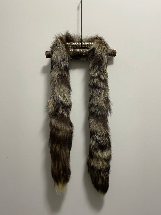 SILVER FOX TAIL SCARF