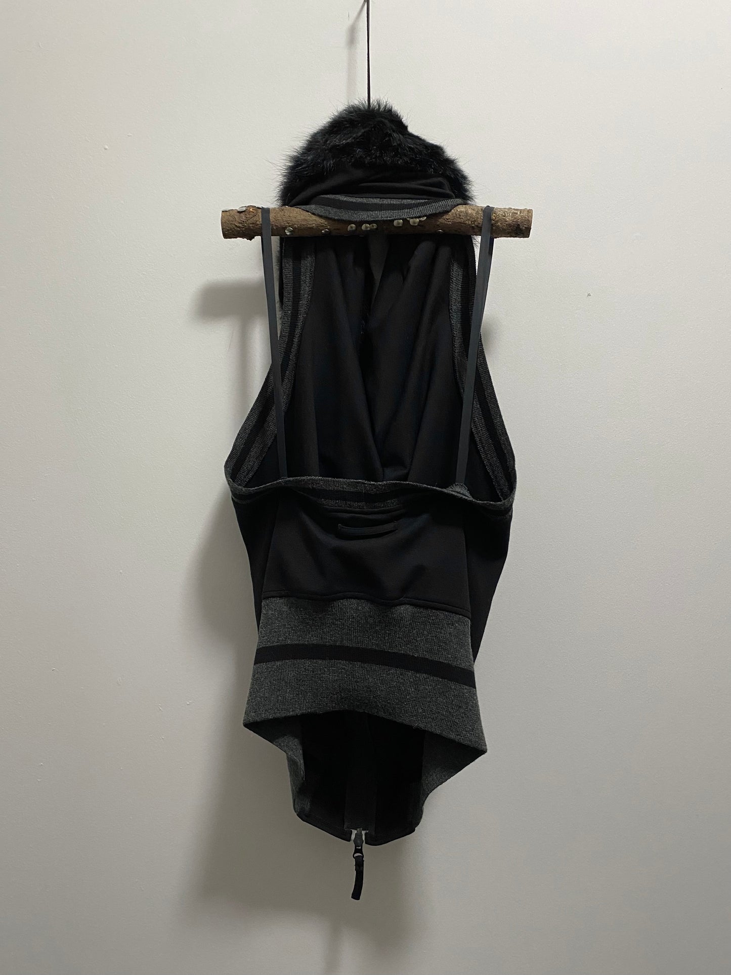JEAN PAUL GAULTIER OPEN BACK DOUBLE ZIP VEST