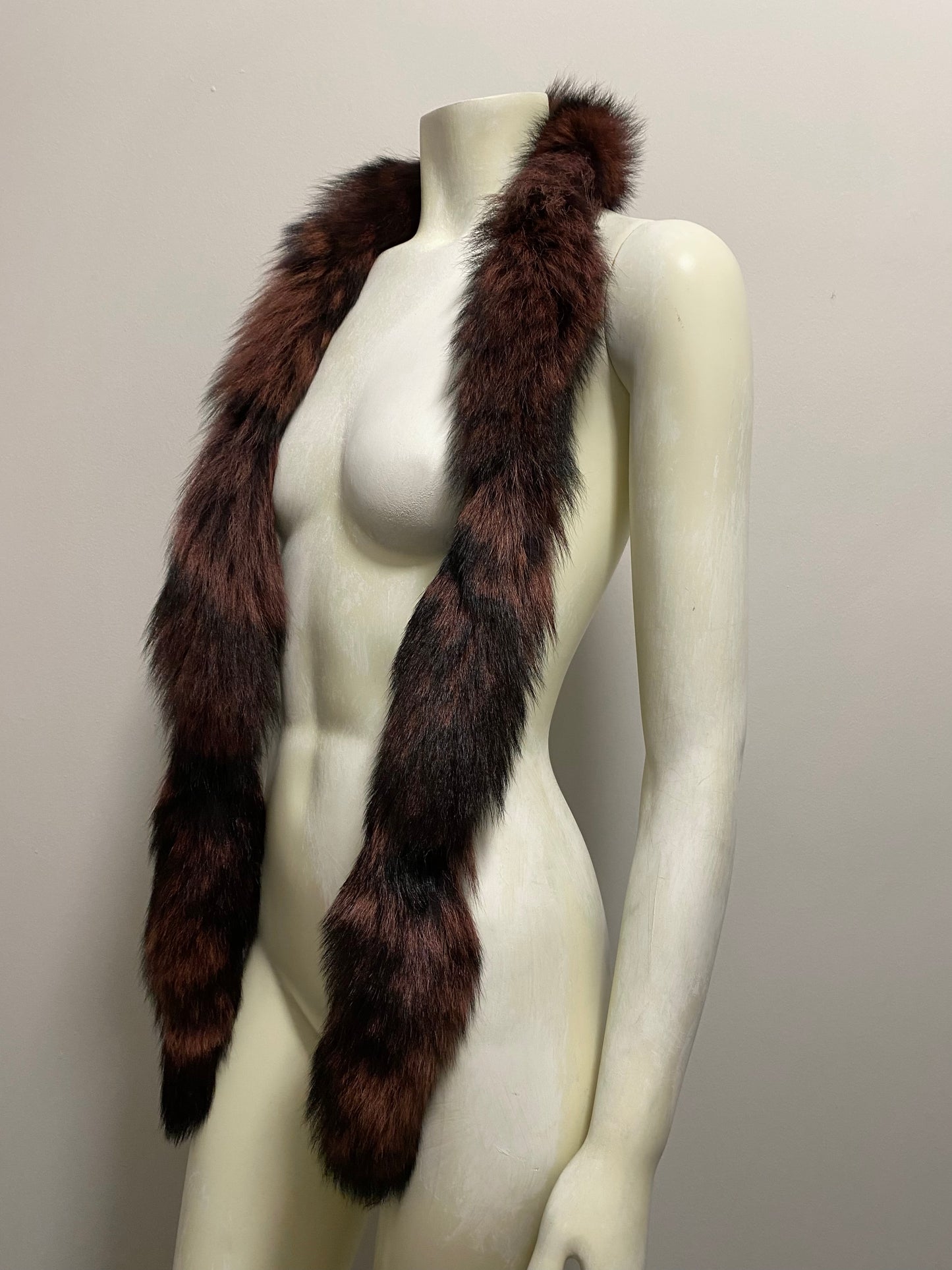 DYED COYOTE TAIL SCARF