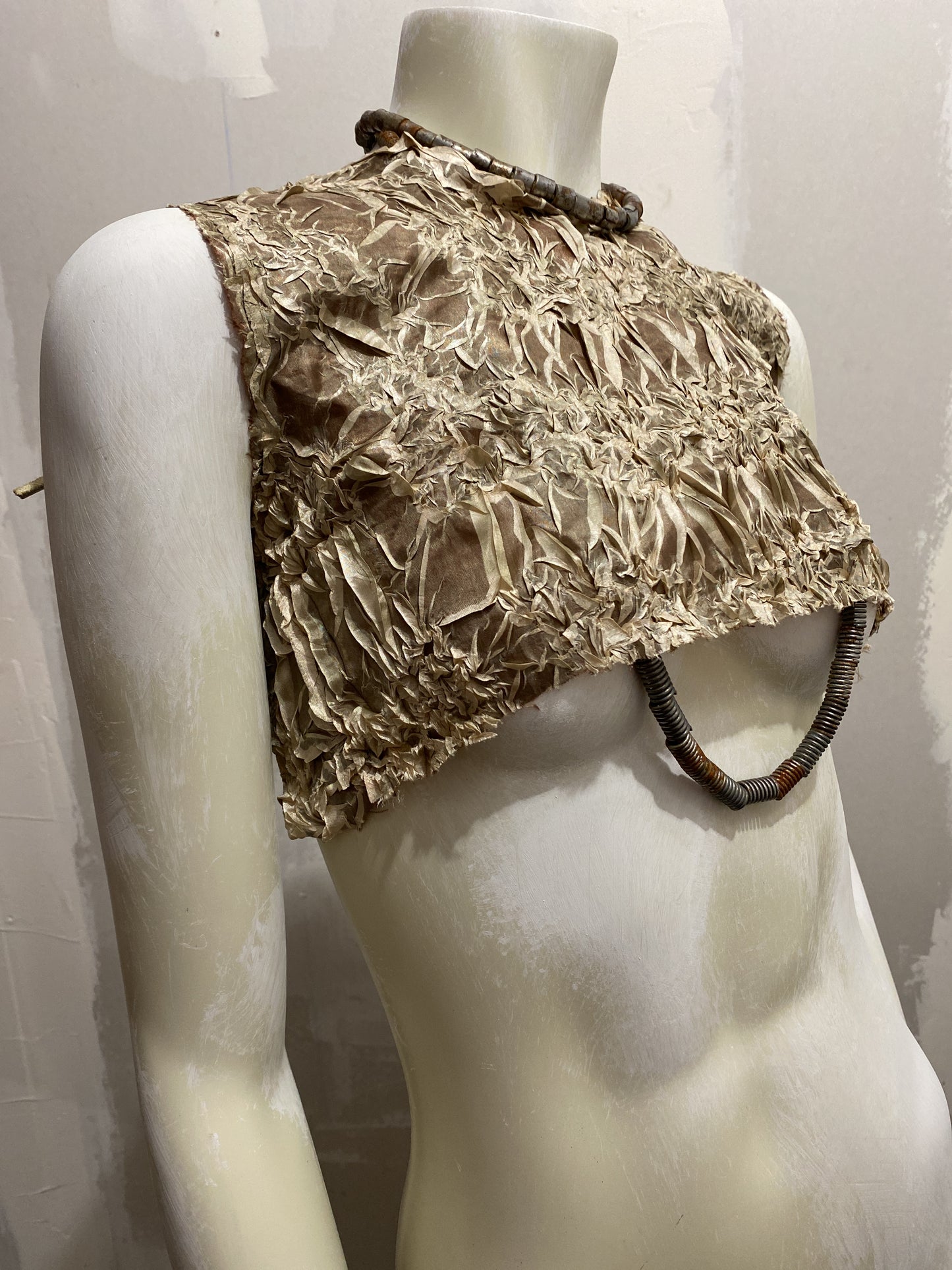 CRUSHED TEXTURAL PLEATED TOP