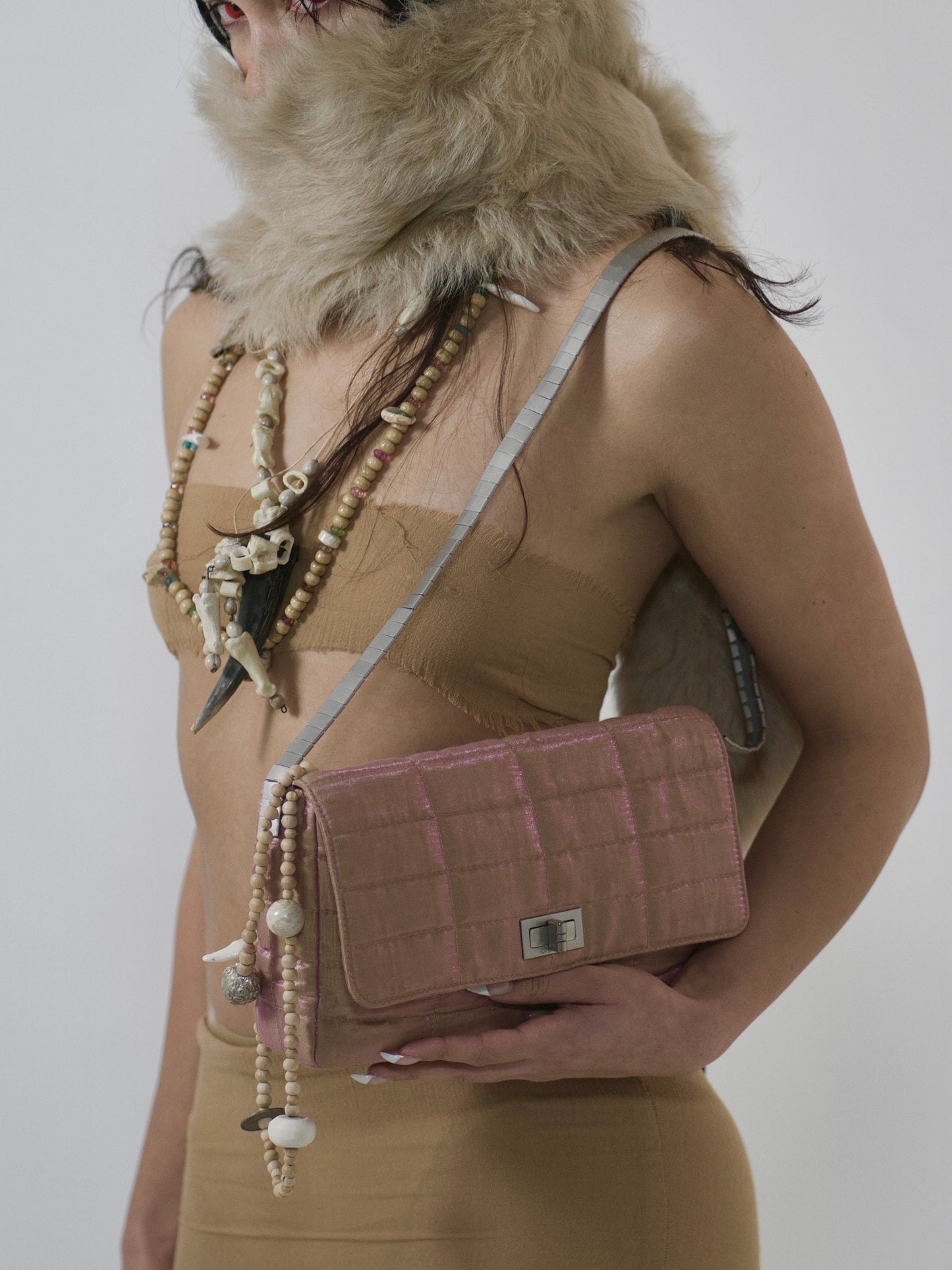 CHANEL IRIDESCENT QUILTED NYLON FLAP SHOULDER BAG