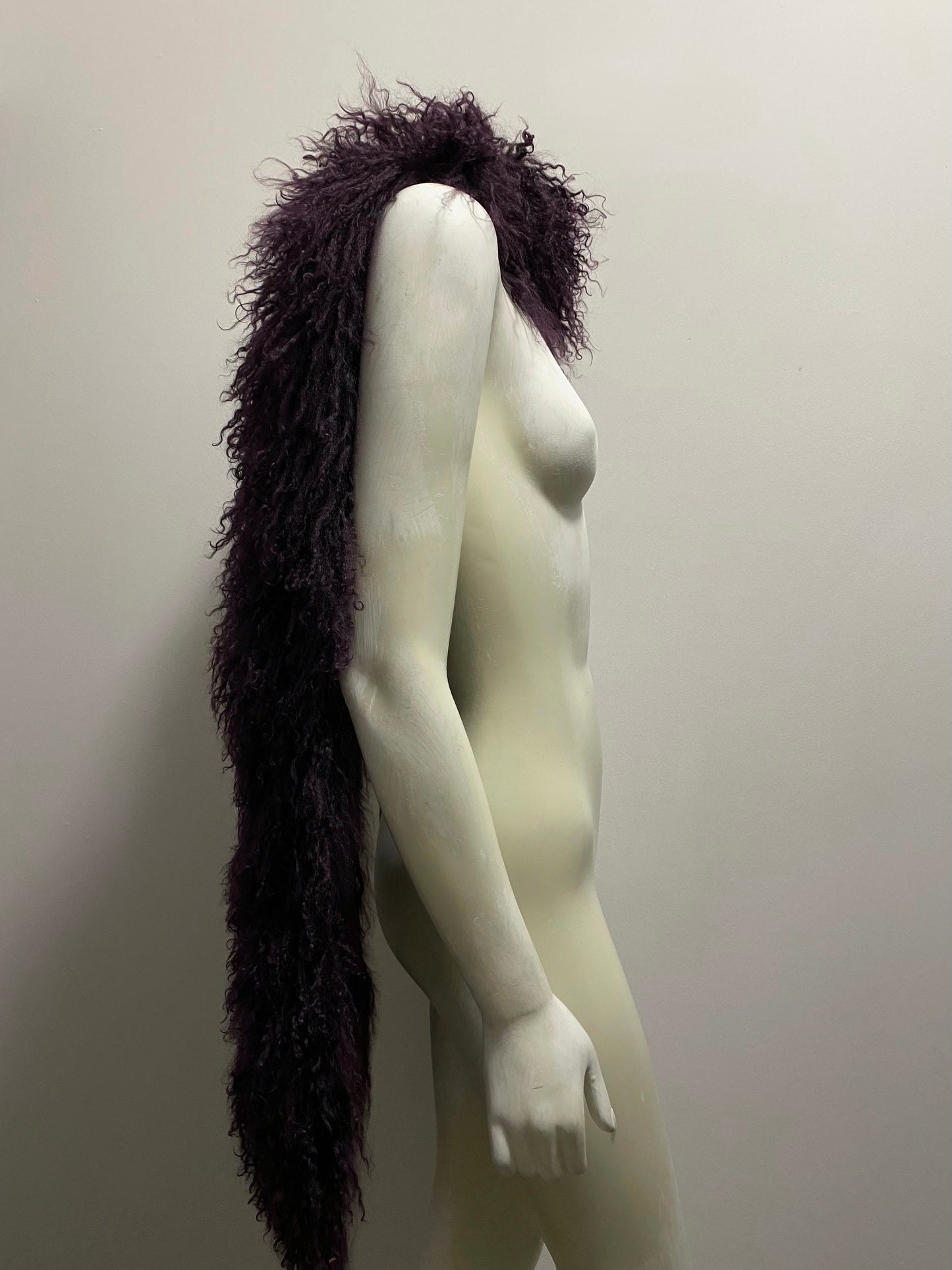 PRADA PURPLE MONGOLIAN LAMB FUR STOLE