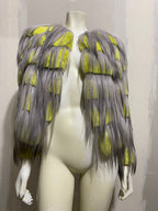 GIORGIO ARMANI AW14 NEON RABBIT FUR AND GOAT HAIR JACKET