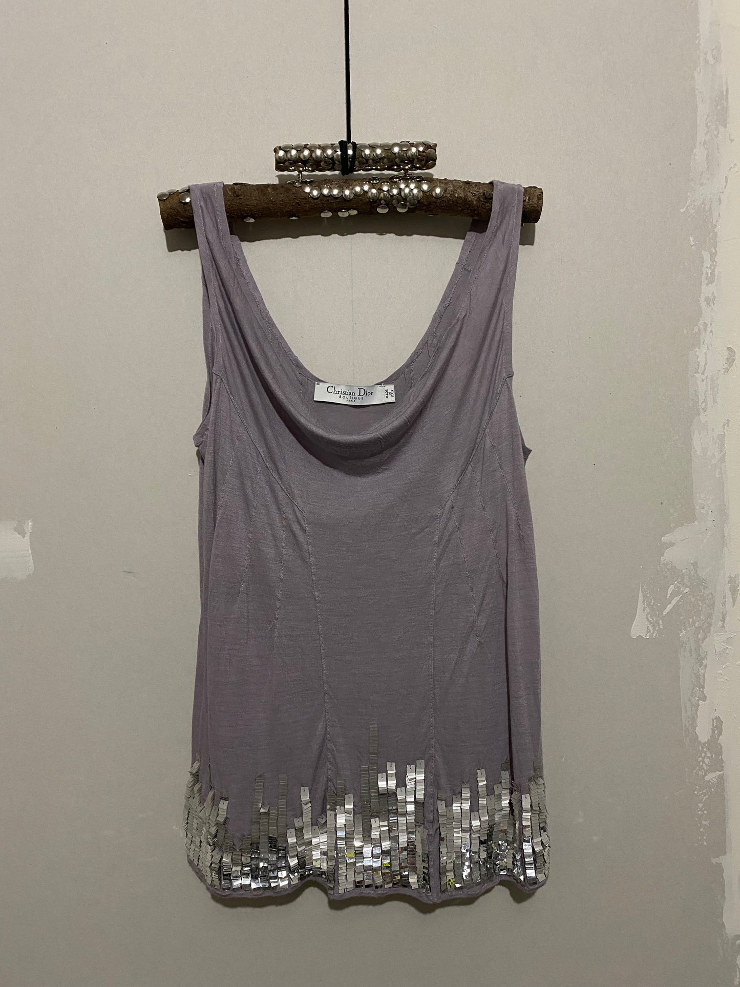 CHRISTIAN DIOR EMBELLISHED TANK
