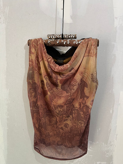 PLEIN SUD TRIBAL PRINT MESH TOP