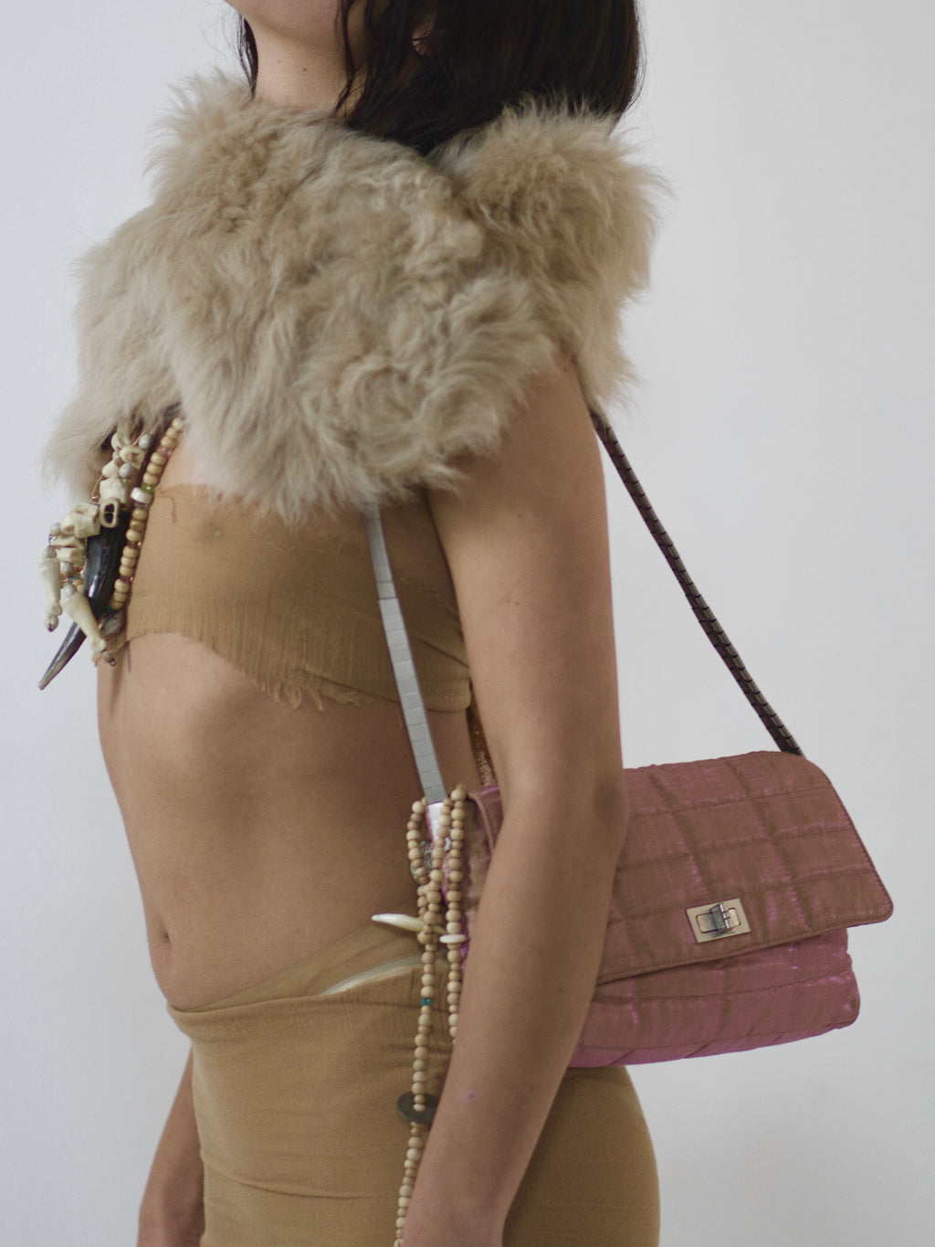 CHANEL IRIDESCENT QUILTED NYLON FLAP SHOULDER BAG