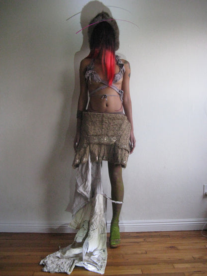 FLORAL JERSEY BRA WITH VELVET ACCENTS