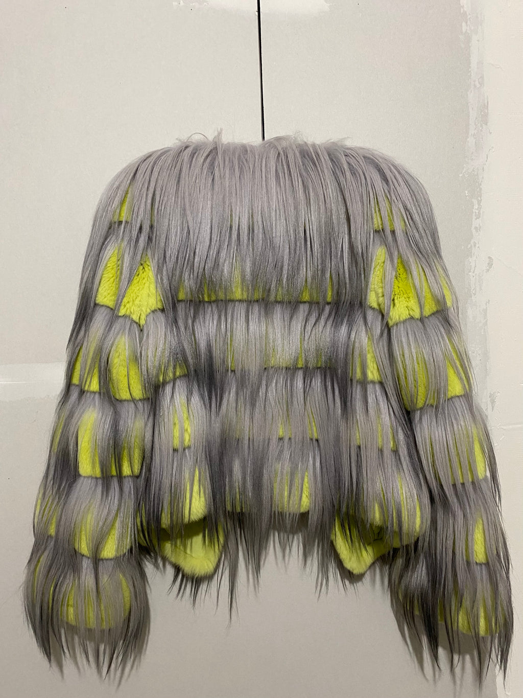 GIORGIO ARMANI AW14 NEON RABBIT FUR AND GOAT HAIR JACKET