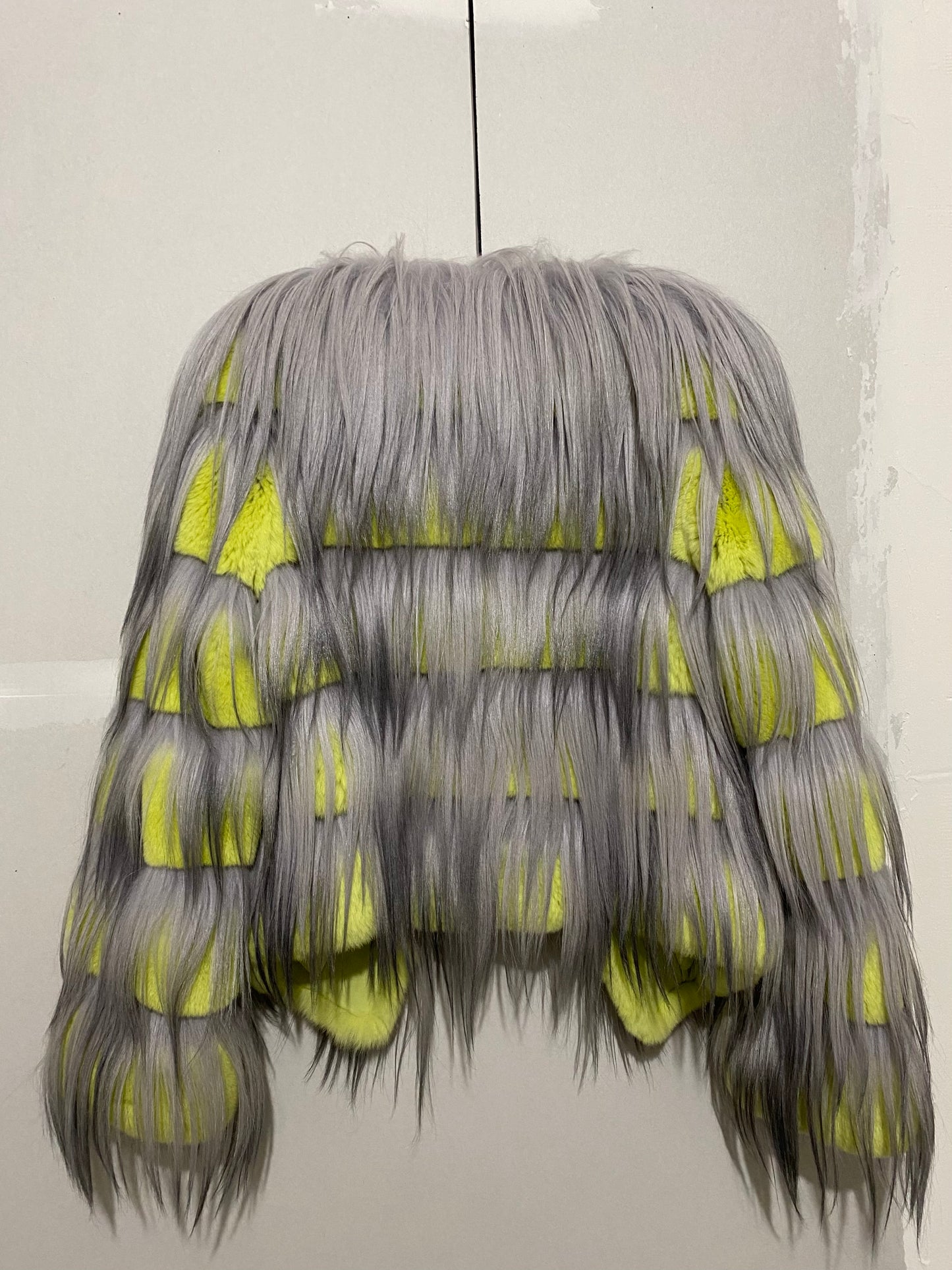 GIORGIO ARMANI AW14 NEON RABBIT FUR AND GOAT HAIR JACKET