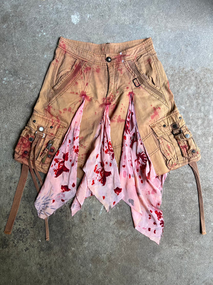 SILK PANELED CARGO SKIRT