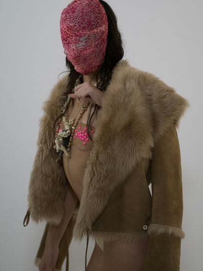 CROPPED SHEARLING JACKET