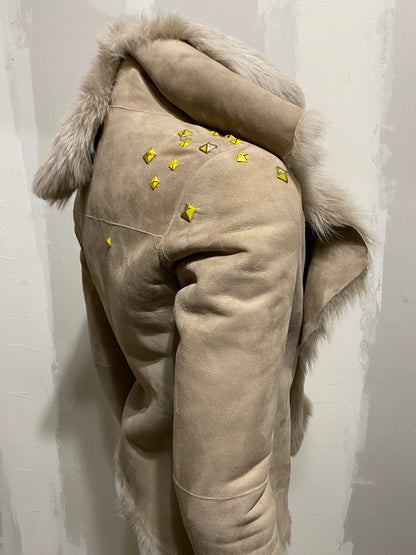 STUDDED SHEARLING JACKET