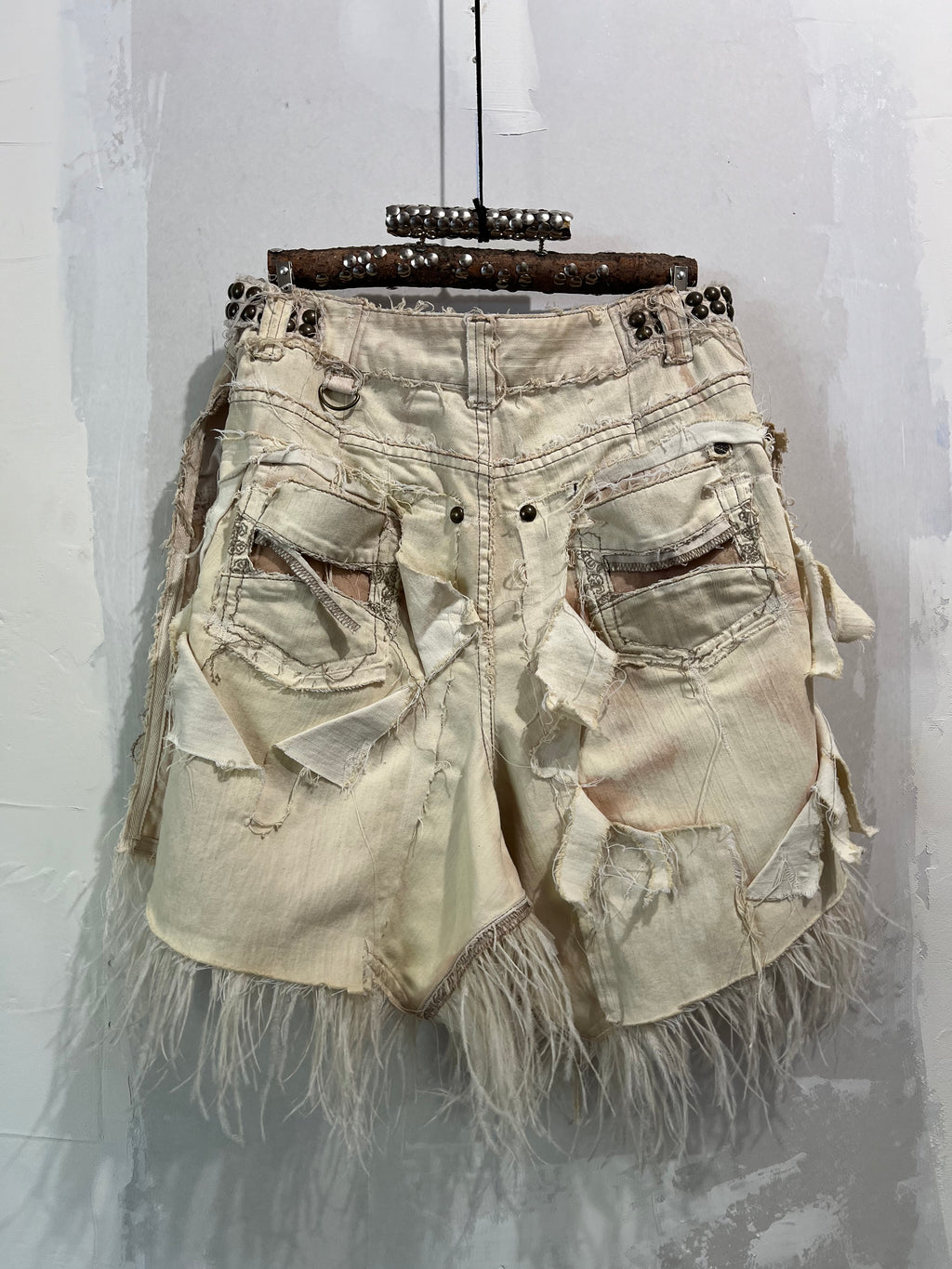 STUDDED OSTRICH FEATHER SKIRT