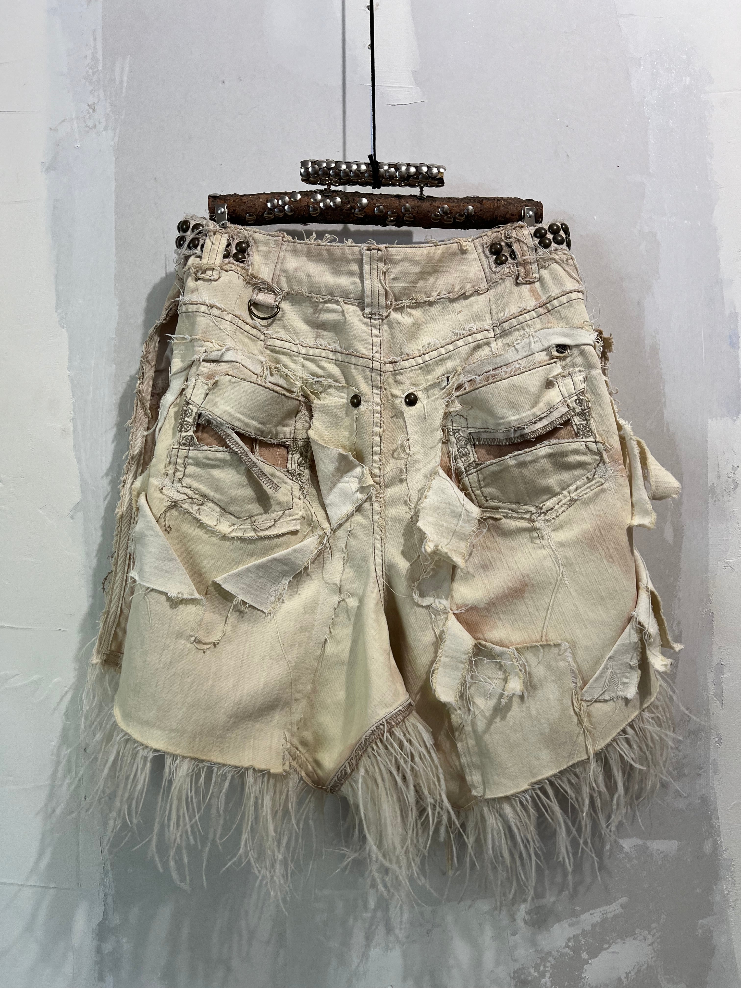 STUDDED OSTRICH FEATHER SKIRT