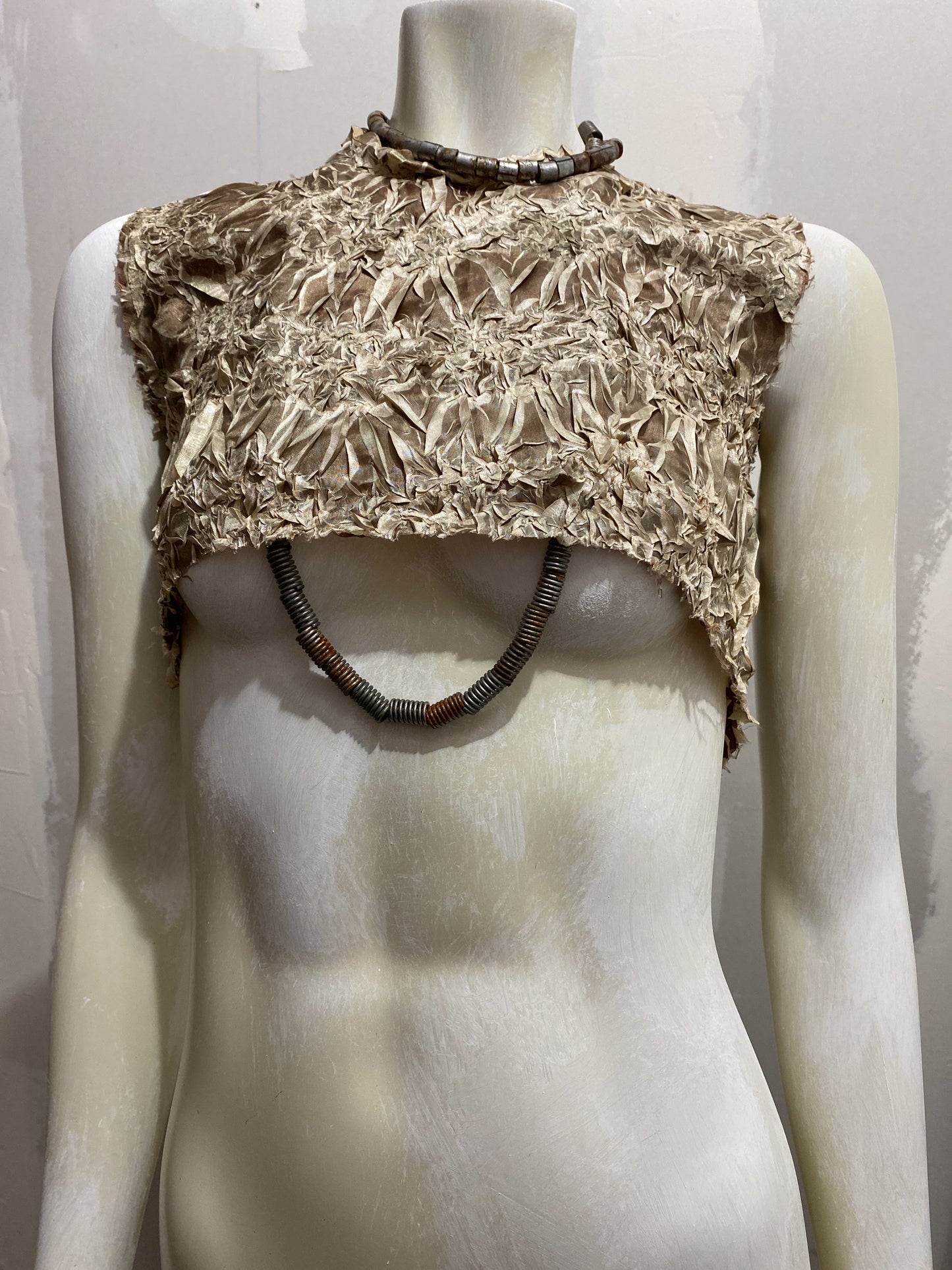 CRUSHED TEXTURAL PLEATED TOP