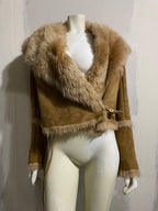 CROPPED SHEARLING JACKET