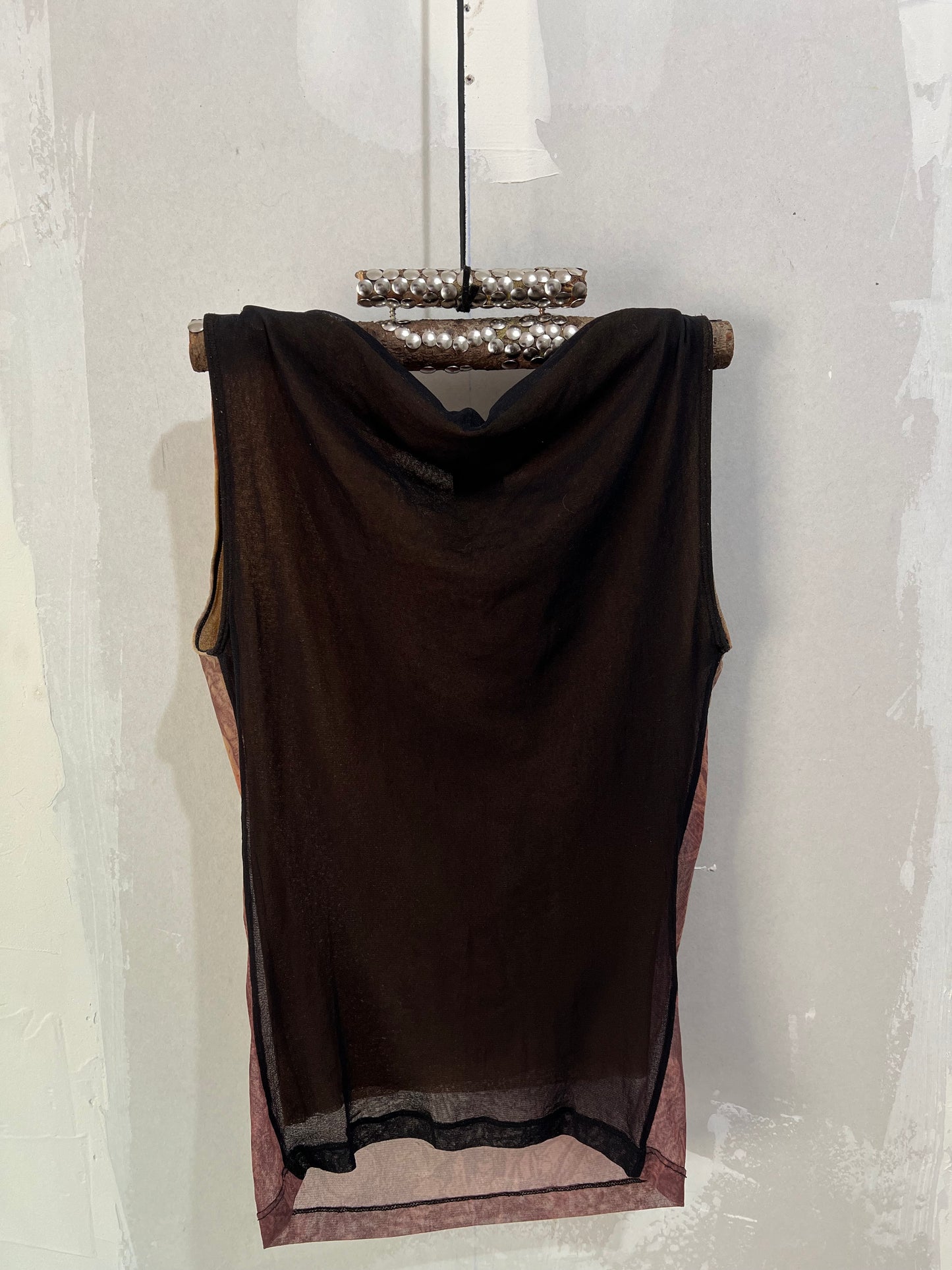 PLEIN SUD TRIBAL PRINT MESH TOP