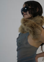 BROWN SHEARLING WRAP STOLE