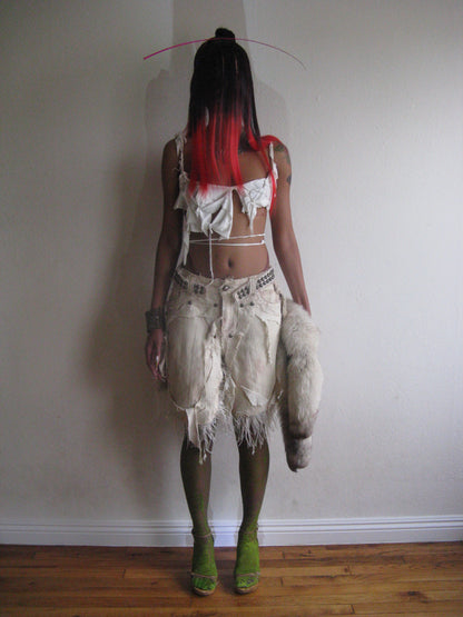 STUDDED OSTRICH FEATHER SKIRT