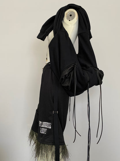 CONVERTIBLE MULTI-ZIP SWEATER BAG