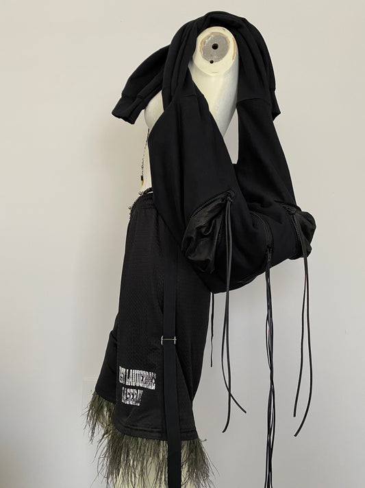 CONVERTIBLE MULTI-ZIP SWEATER BAG