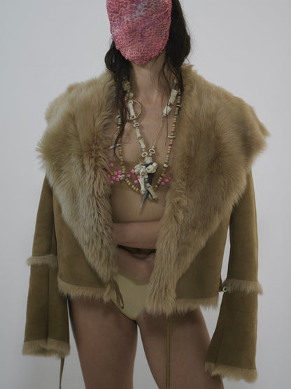 CROPPED SHEARLING JACKET