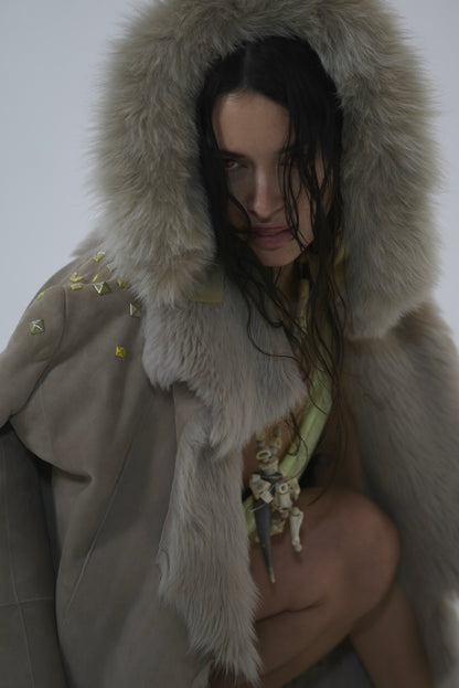 STUDDED SHEARLING JACKET