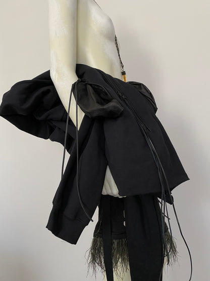 CONVERTIBLE MULTI-ZIP SWEATER BAG