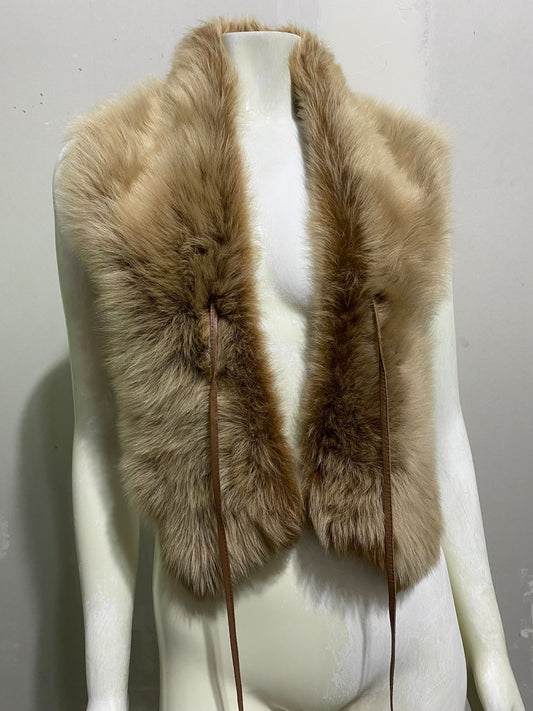 BROWN SHEARLING WRAP STOLE