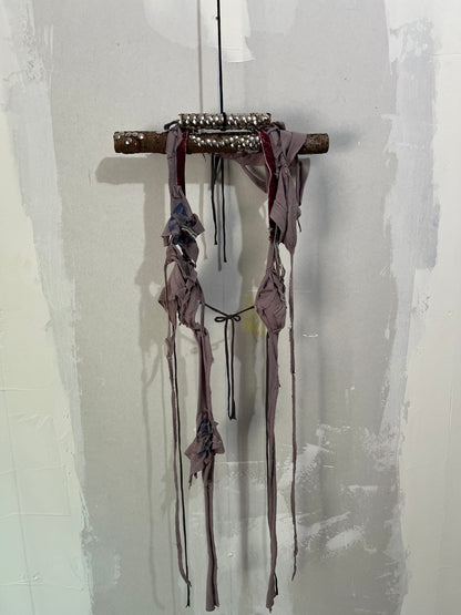 FLORAL JERSEY BRA WITH VELVET ACCENTS