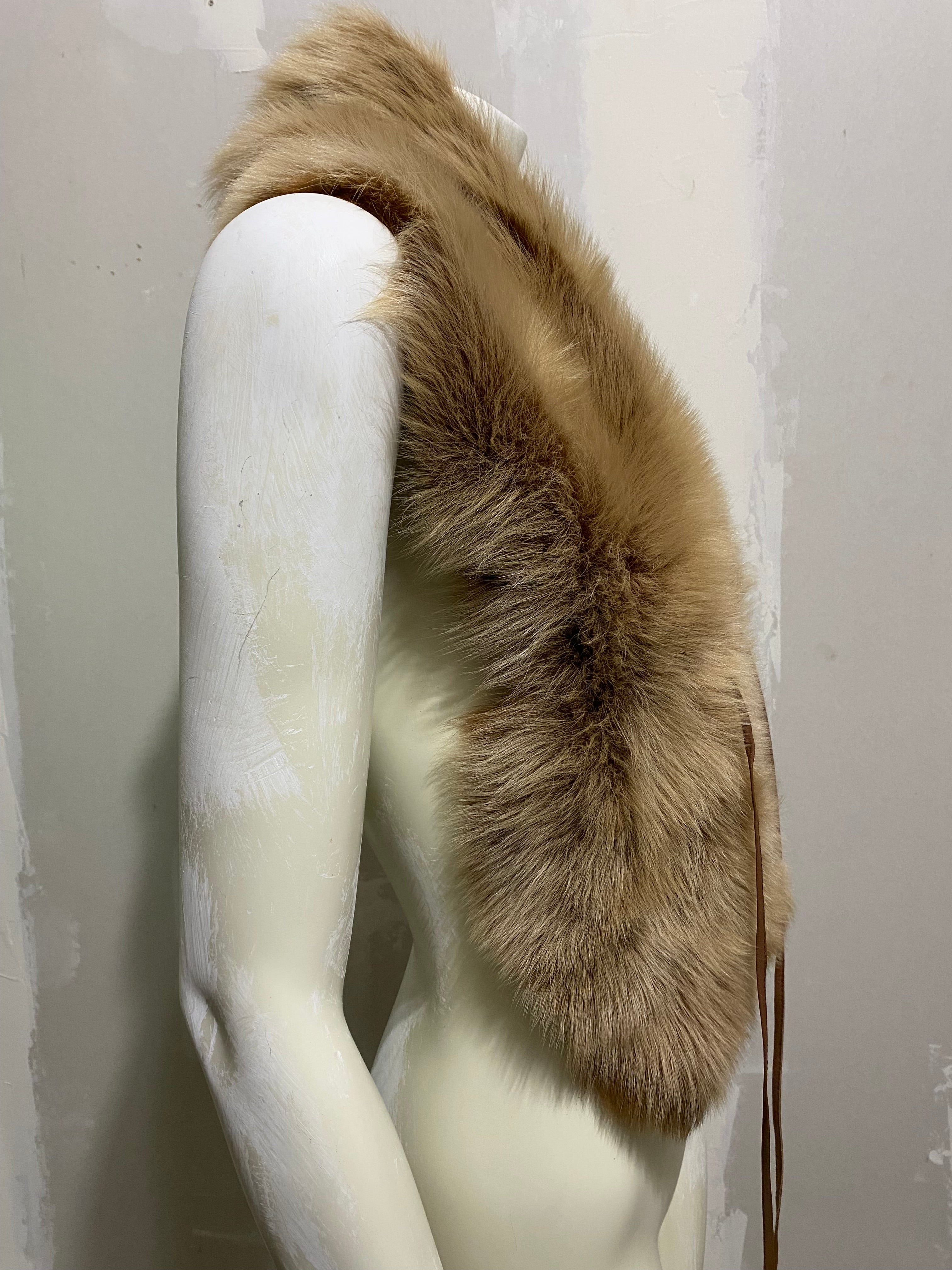 BROWN SHEARLING WRAP STOLE