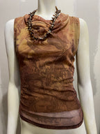 PLEIN SUD TRIBAL PRINT MESH TOP