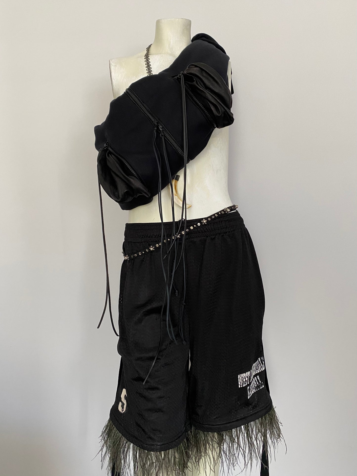 CONVERTIBLE MULTI-ZIP SWEATER BAG