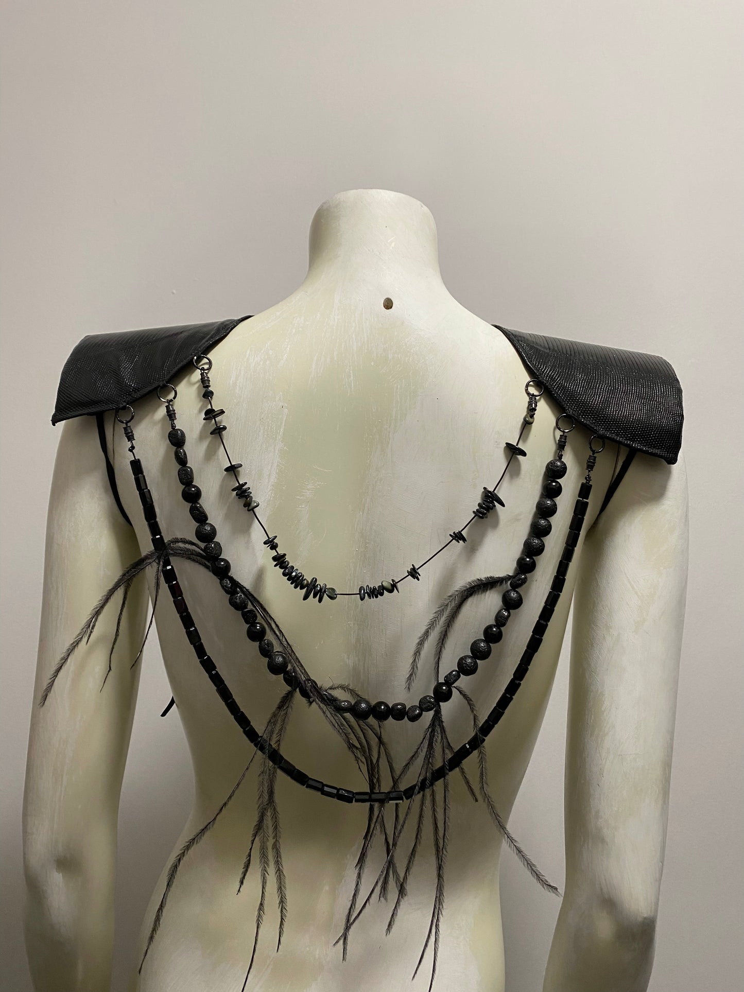 3 TIERED LIZARD SKIN SHOULDER PADS