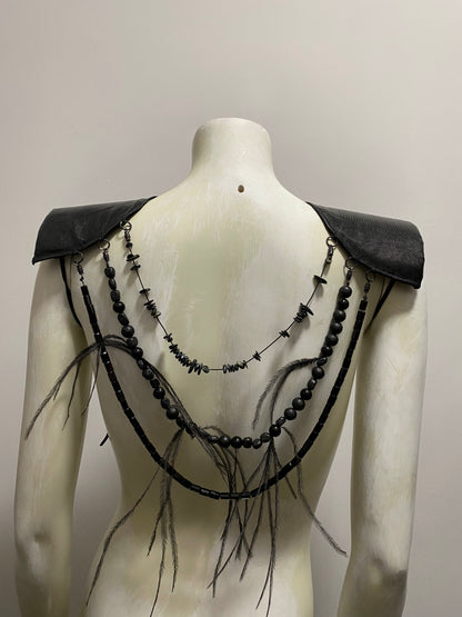 3 TIERED LIZARD SKIN SHOULDER PADS