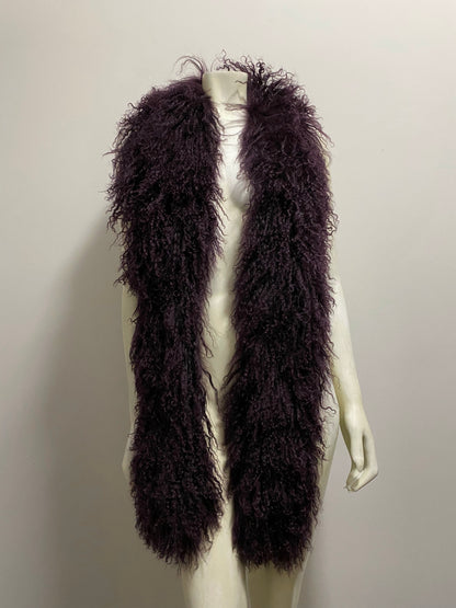PRADA PURPLE MONGOLIAN LAMB FUR STOLE