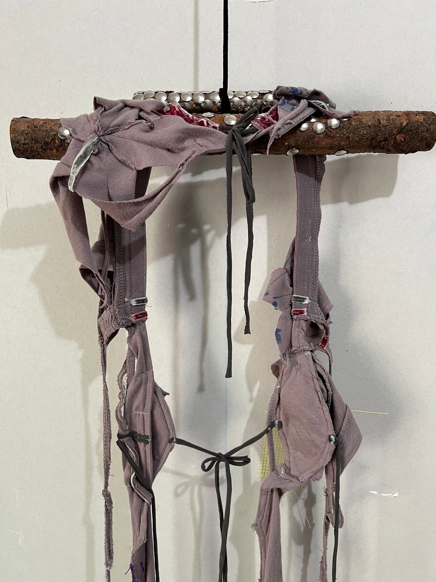 FLORAL JERSEY BRA WITH VELVET ACCENTS