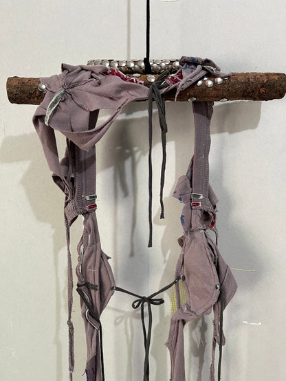 FLORAL JERSEY BRA WITH VELVET ACCENTS