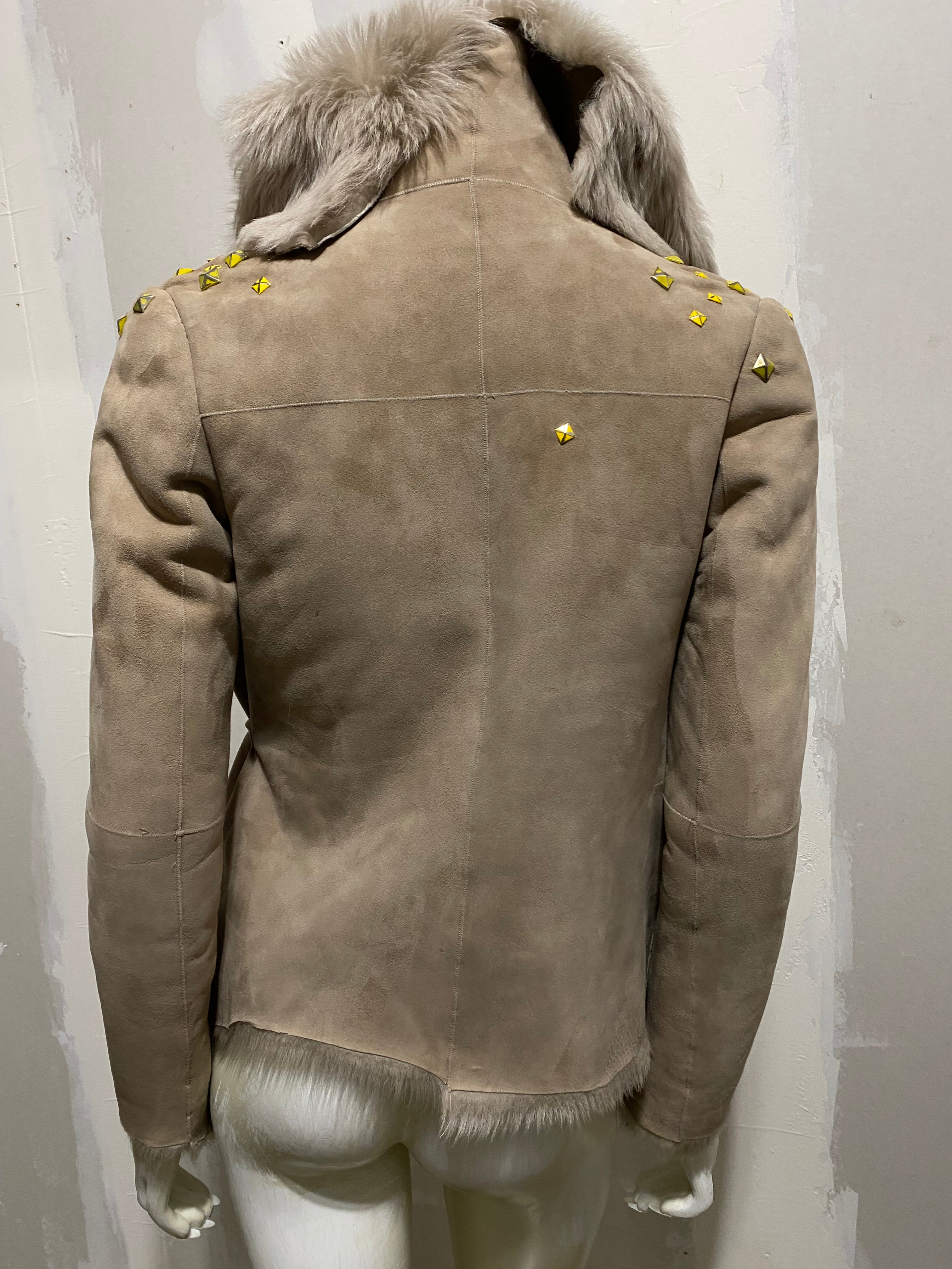 STUDDED SHEARLING JACKET