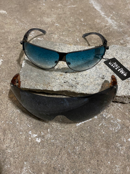 JEAN PAUL GAULTIER BLUE WINDSHIELD VISOR SUNGLASSES