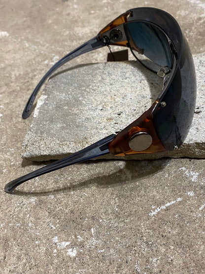 JEAN PAUL GAULTIER BLUE WINDSHIELD VISOR SUNGLASSES