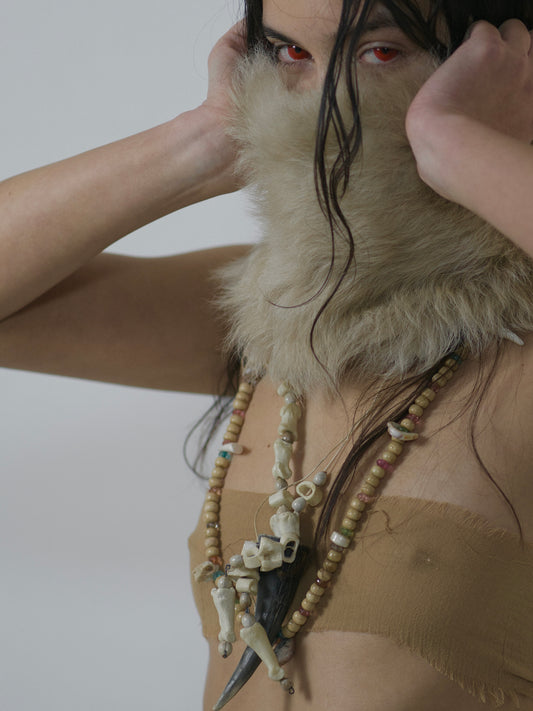 BONE AND TOURMALINE NECKLACE