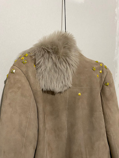 STUDDED SHEARLING JACKET