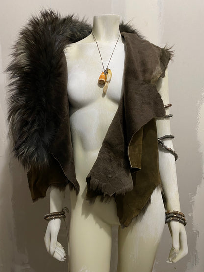 FOX FUR AND LAMBSKIN VEST