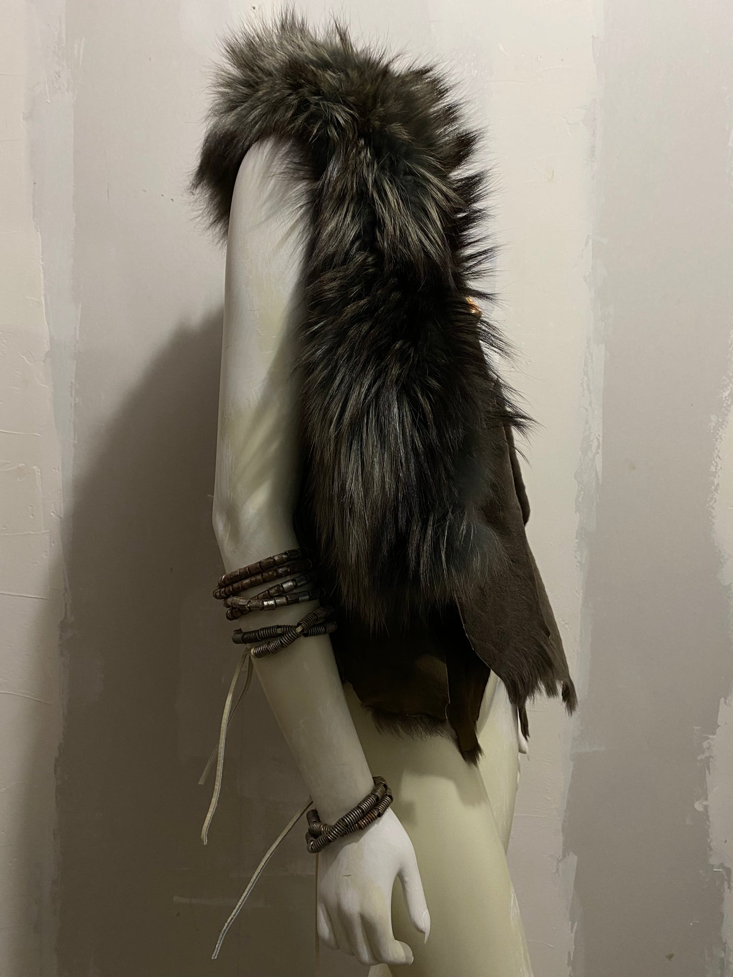 FOX FUR AND LAMBSKIN VEST