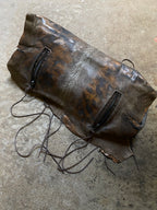 MULTI-ZIP METALLIC CALFSKIN SLOUCHY BAG