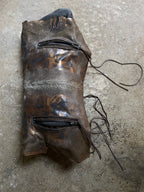 MULTI-ZIP METALLIC CALFSKIN SLOUCHY BAG