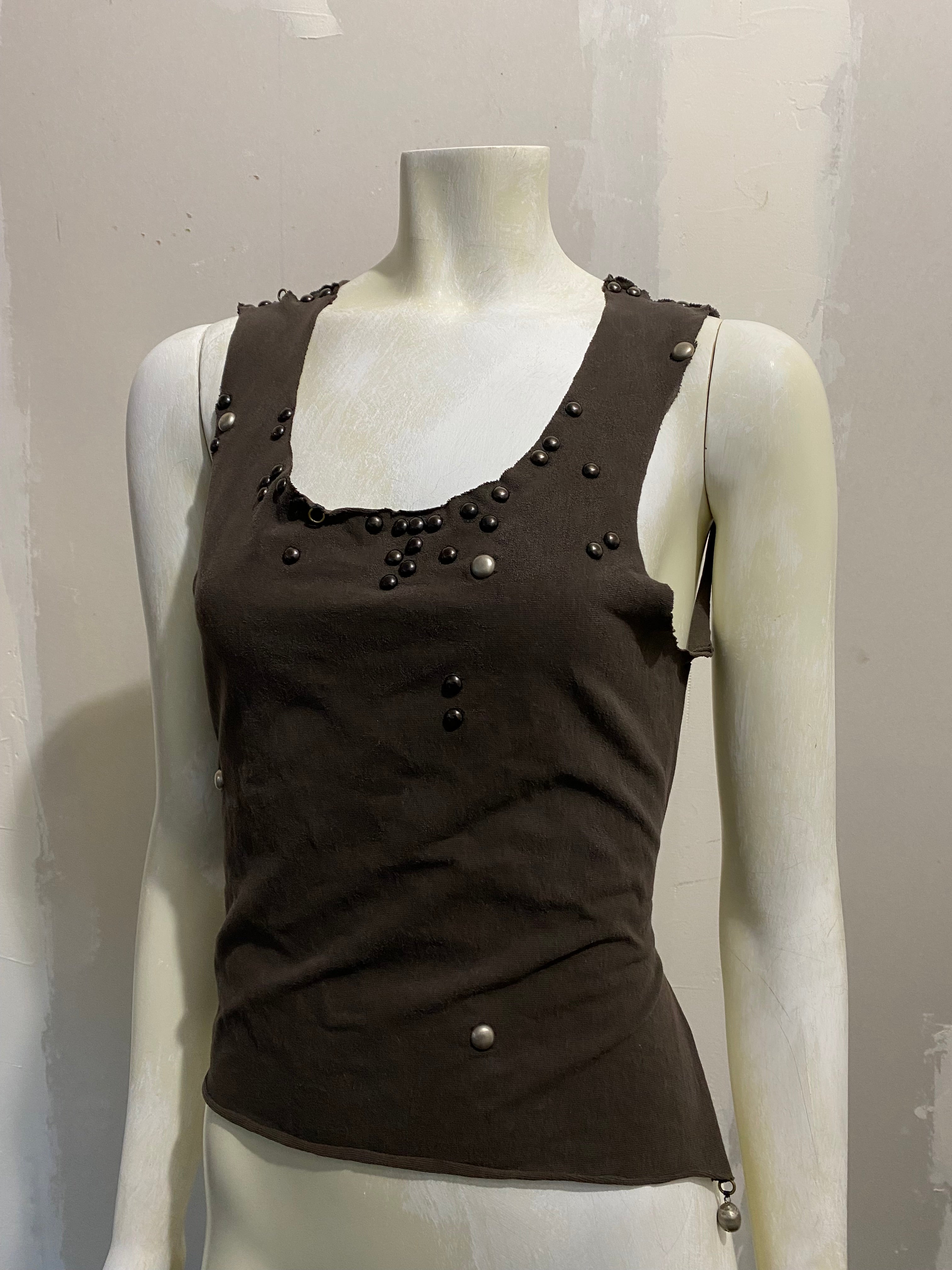 STUDDED OPEN BACK FEATHER TANK